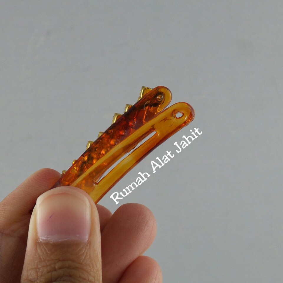 Jepit Rambut / Hair Clip Permata Baris Segi Empat Zig-Zag 4.5cm (sepasang)