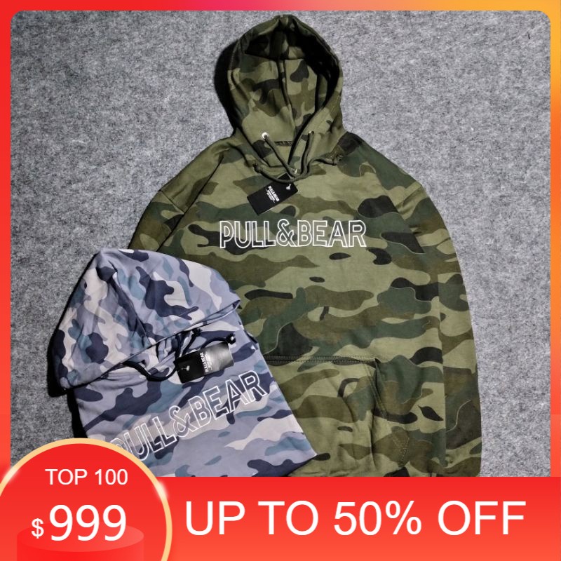 Sweater Hoodie Pull&Bear Camo Hoodie keren Hoodie kekinian Hoodie Murah