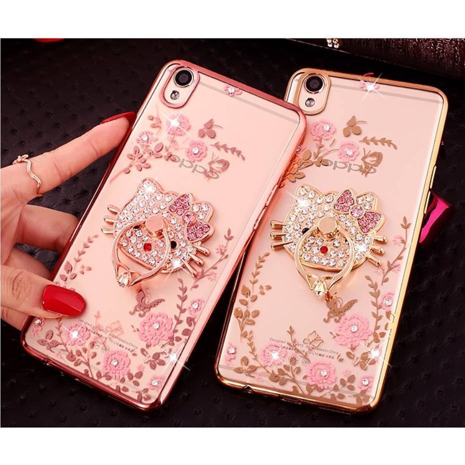 Case + Ring Vivo Y51 Y51L | Softcase Flowers Bunga Diamond