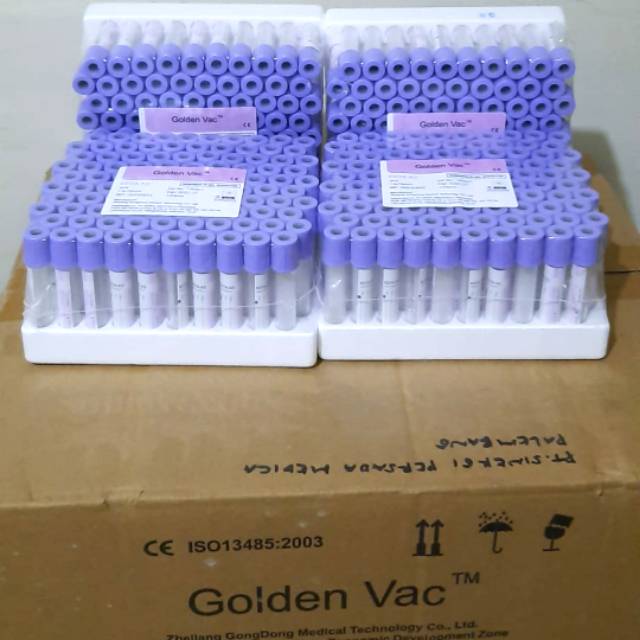 Tabung Darah Tabung EDTA PET Vacum Tube 2 ml 3ml Bahan Plastik