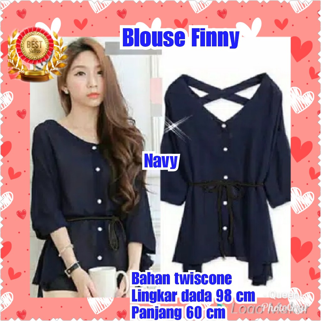 TERMURAH BLOUSE FINNY / NAVY / RED/= / TERBARU /TERPOPULER/TERLARIS/KONDANGAN/PESTA/TERMURAH