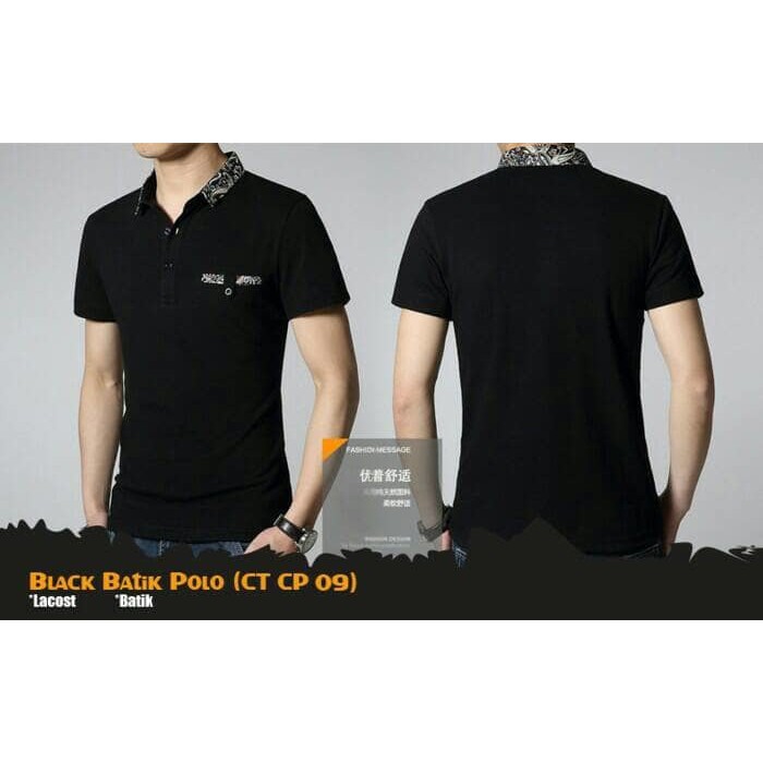 KAOS ANIME | BLACK BATIK POLO (CT CP 09)