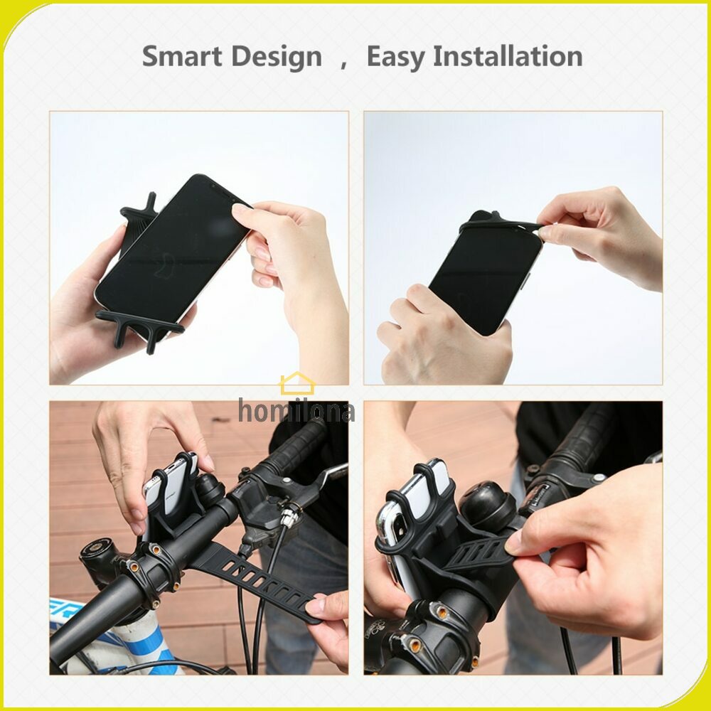 Bike Smartphone Holder Sepeda Universal Bicycle - TaffSport JR-OK5 - Black