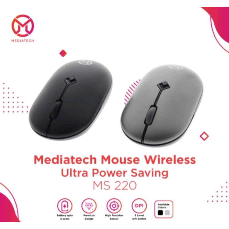 Mouse Usb slim Power Saving MS 220 Silent Click mediatech original