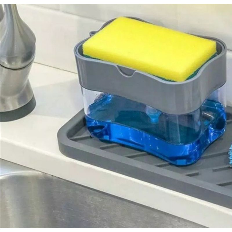 Tempat sabun cair cuci piring dispenser sponge caddy soap pump dispenser