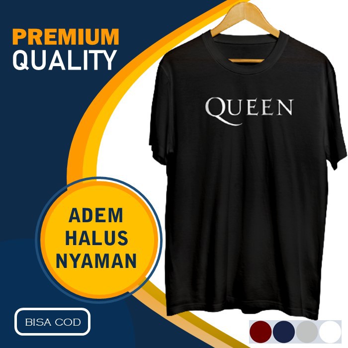 Kaos Pria Distro Polos Oblong Hitam Keren Murah Baju Pria Queen