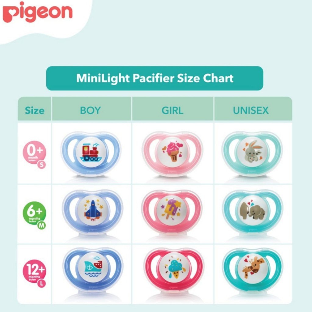 Pigeon Mini Light Pasifier Empeng Mainan Bayi Untuk Newborn Sampai 12 Bulan Keatas