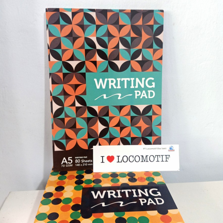 LOCOMOTIF Writing Pad Notebook Size A5 - 80 Lembar - Notes Polos