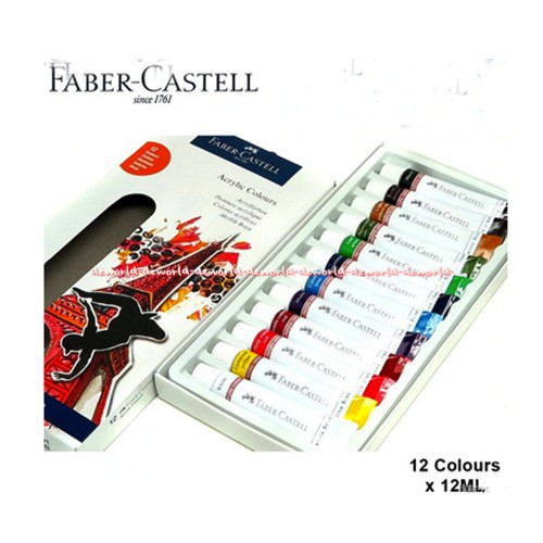 Faber Castell Acrylic Colour Acrylfarben 12 Colour Cat Akrilik Faber Castel