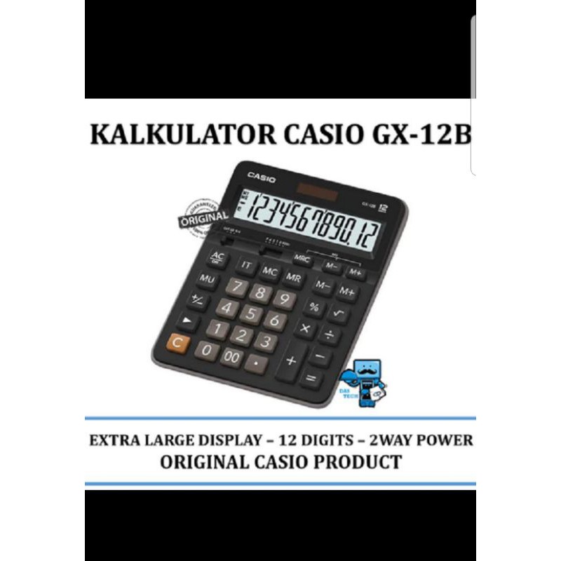 

kalkulator calculator casio gx-12b gx12b original garansi resmi 1 thn