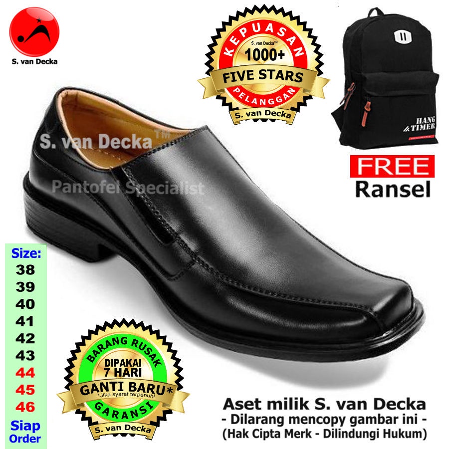 Pantofel Hitam Pria Sepatu Pantofel Pria Sepatu Pantopel Pria Sepatu Kulit Pria Sepatu PDH RXTK018