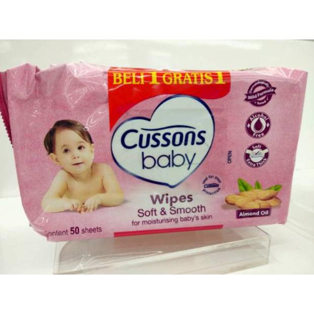 yZ7Code Cussons Baby Wipes Buy 1 Get 1 (50s+50s) / Tissue Basah Ada 4 VarianK F2O9 (paling laris)