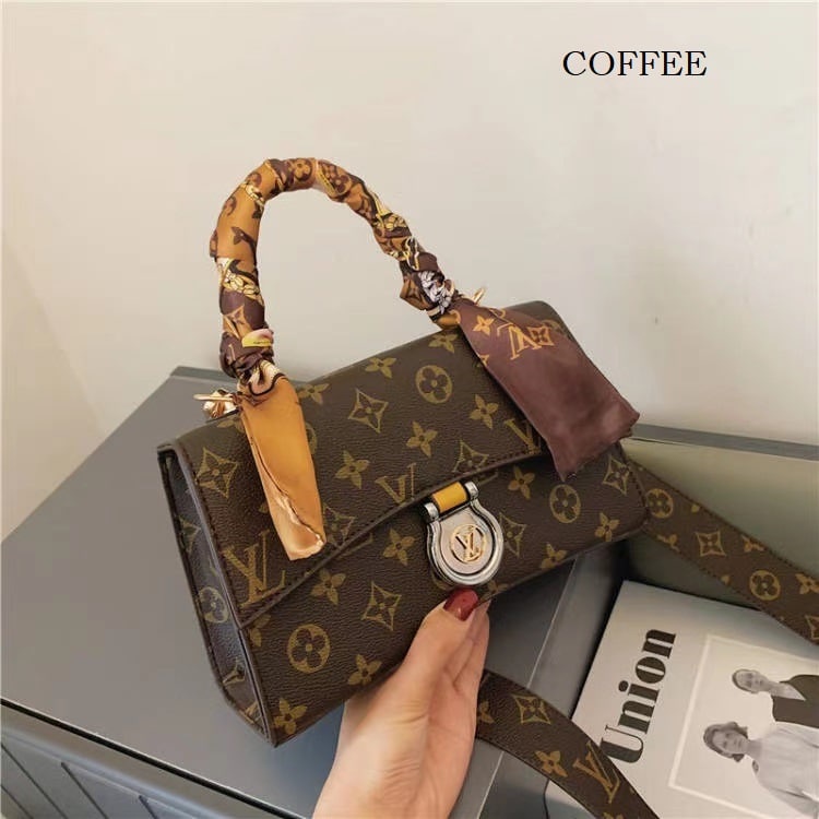 ZC 5129 RISCE TAS SELEMPANG IMPORT WANITA CEWEK PEREMPUAN JAKARTA BATAM FREE SYAL MOTIF FLOWER