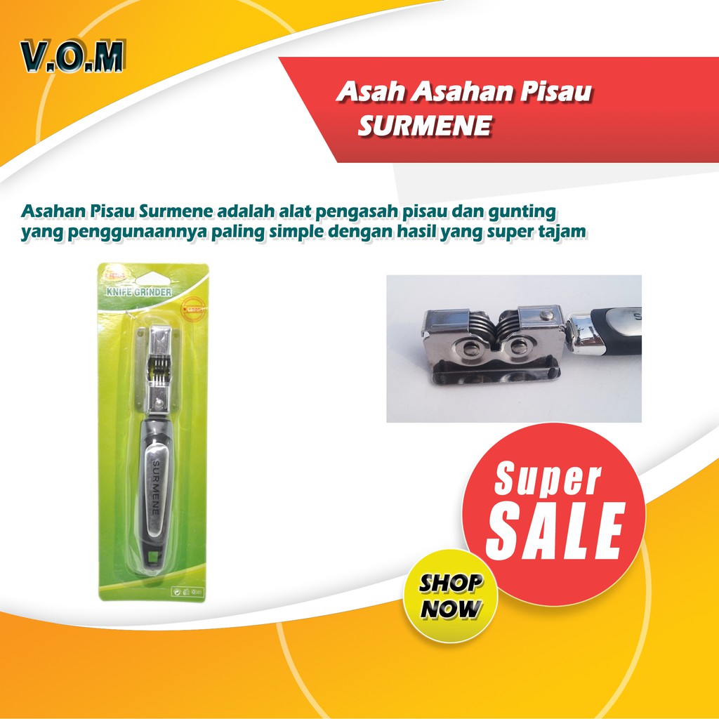 VOM Asah Asahan Pisau SURMENE Stainless Serbaguna Knife Grinder Sharpener - 0295