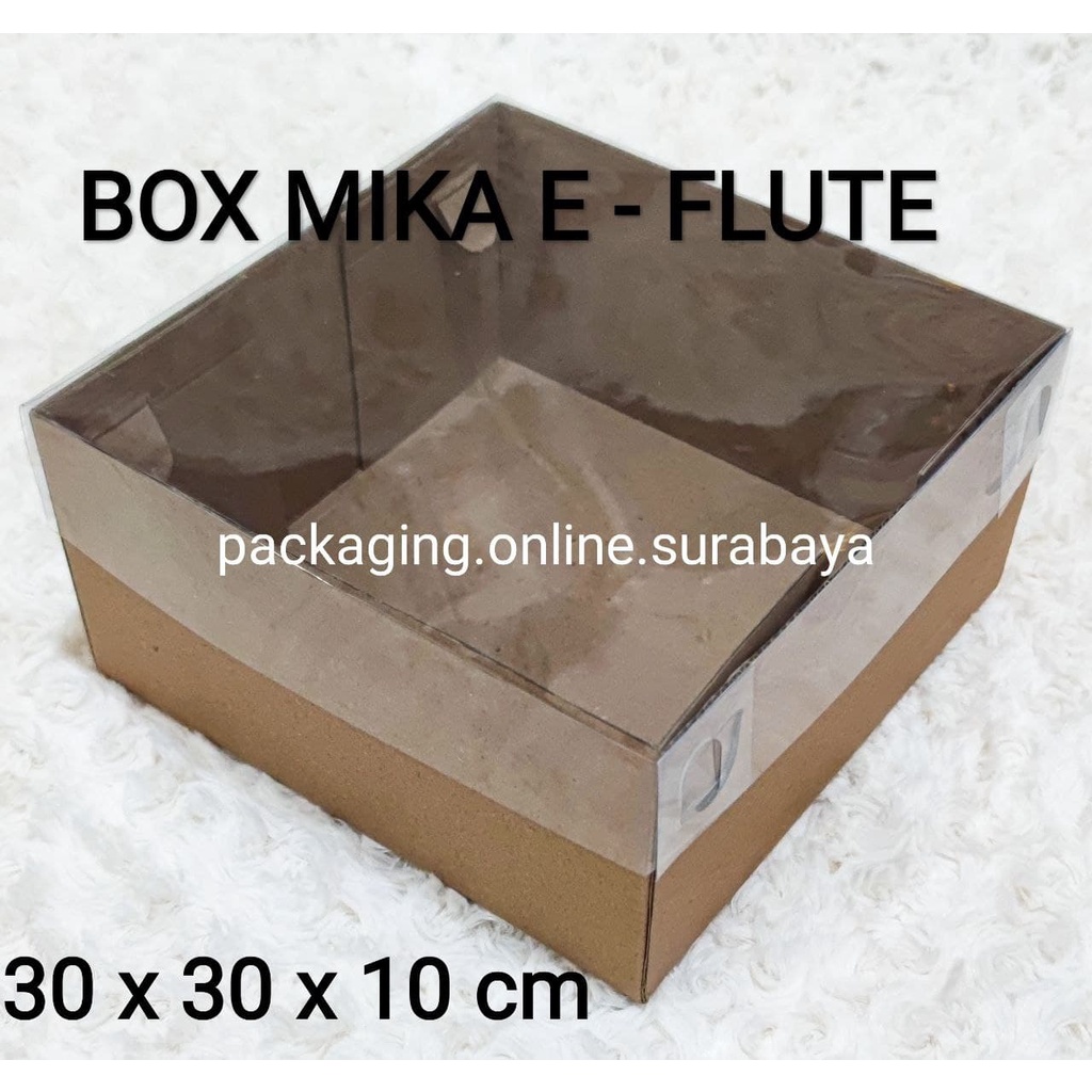 Box Eflute Tutup Mika Tebal 30 30 10 Cm Puding Cake Tart Kue Roti Snack Ayam Makanan