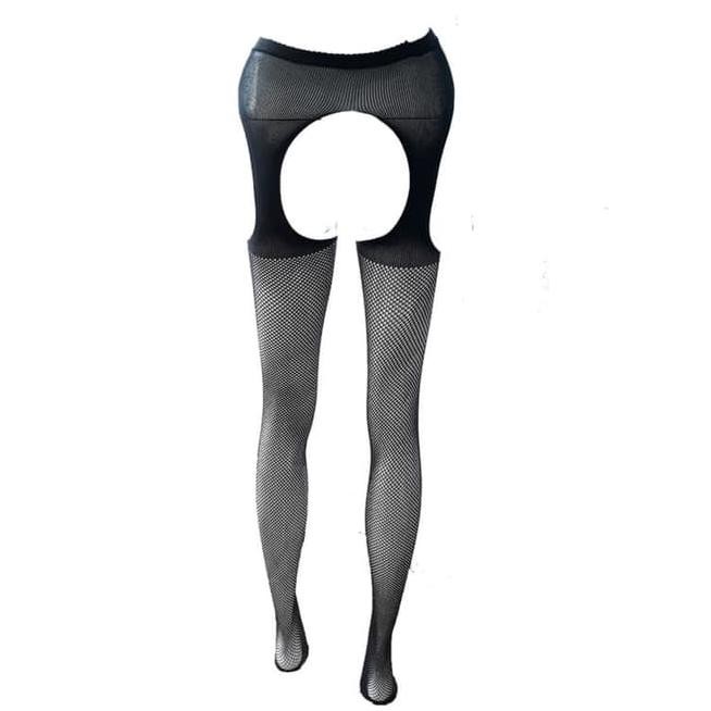 Stocking Jala Jaring Hitam Motif Sepinggang Model B