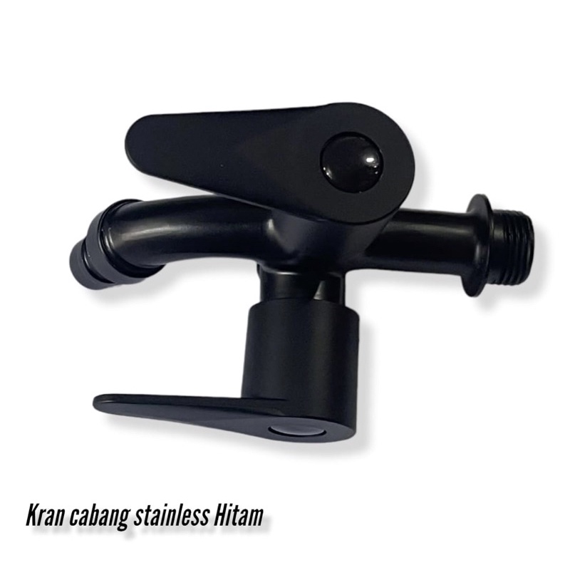 Kran cabang shower stainless Oracle full hitam tipe engkol