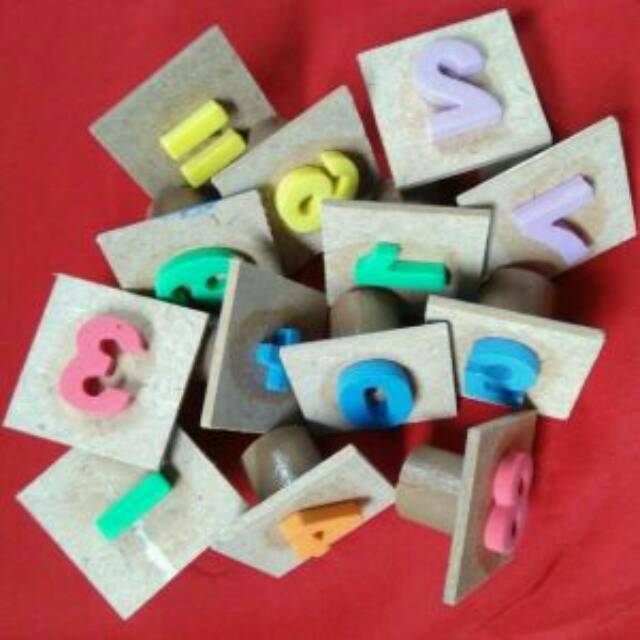 ARFATOYS Stempel Angka Bahan Kayu