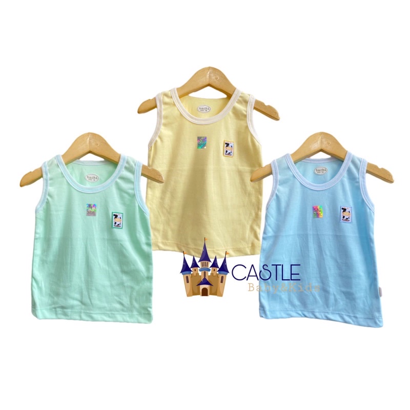 Castle - Hachi Isi 3pcs Oblong Gantung Singlet Warna Celana Pendek Celana Panjang Size Newborn - 7 Tahun