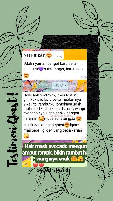 Hair Mask Smoothing Care Avocado Masker Rambut Alami Herbal Aroma Alpukat Agar Tidak Kering dan Mengembang 250 gr QBAST