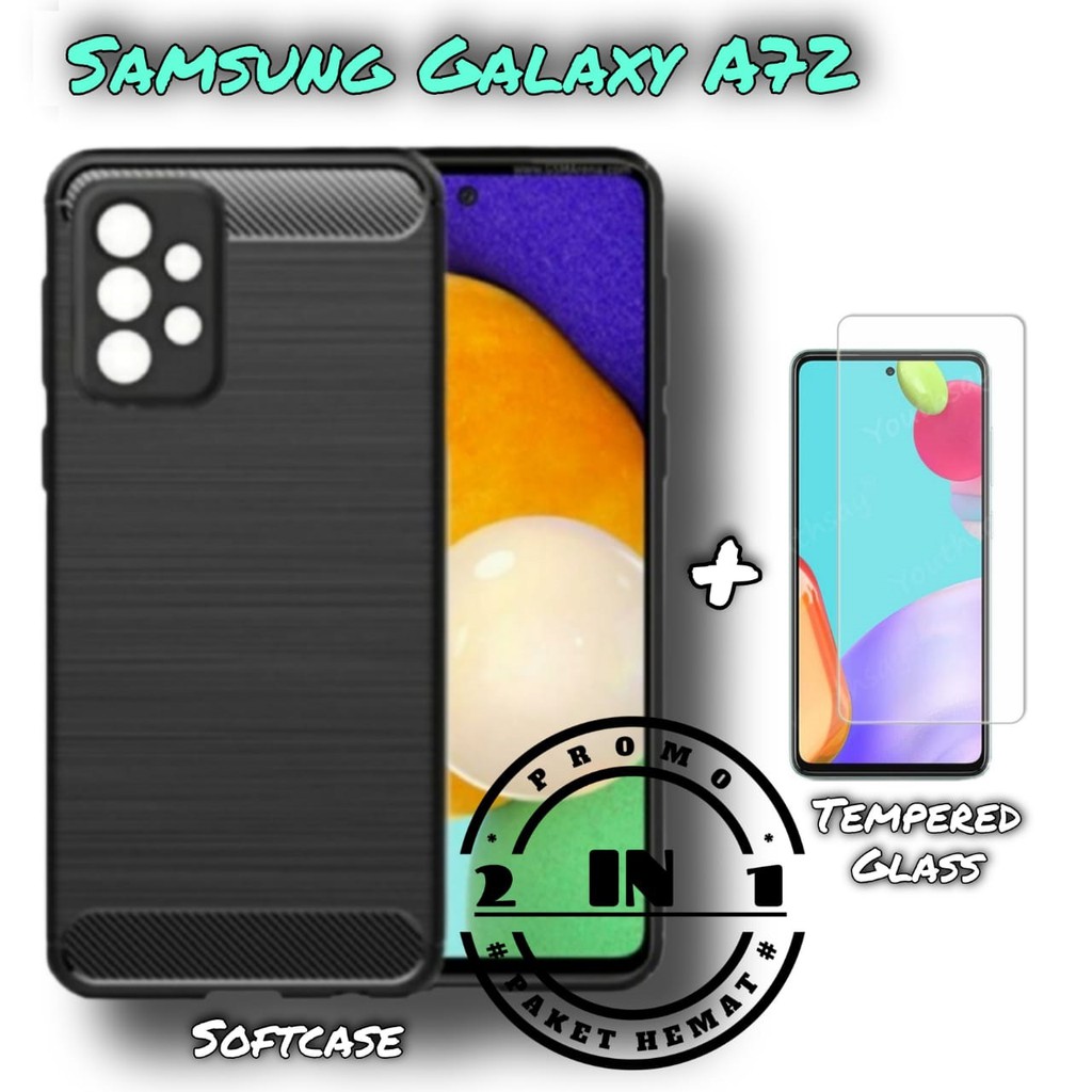 Case Samsung Galaxy A72 Tebaru Soft Case IPAKY Free Tempered Glass Pelindung Layar