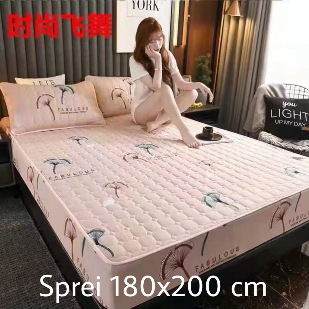 Sprei Waterproof / Sprei Protektor bermotif  ukuran 180x200cm-salem bunga