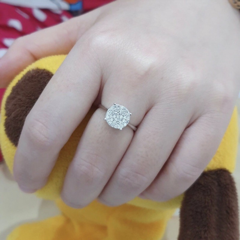 Cincin wanita cincin perak 925 cincin mata perak 925 lapis emas putih S70