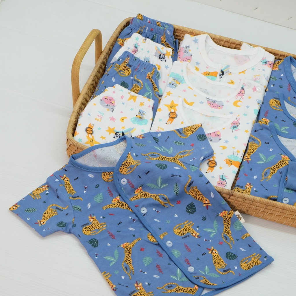 BonBinzoo Setelan Pendek Baju Bayi Motif Newborn  SNI 0-3/3-6 Bulan Piyama Baby / Kado Bayi