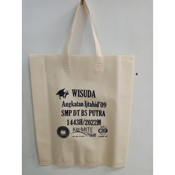 TAS SPUNBON SABLON 38X45 TAS UNTUK SOUVENIR WEDYNG SEMBAKO TASYAKURAN PROMOSI TOKO