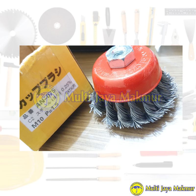 Sikat Kawat Mangkok / Cup Brush 3&quot; mdl kepang