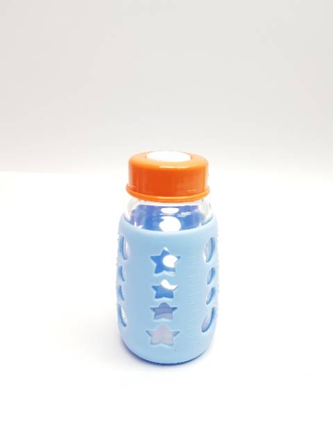 Botol Asi 150ml Kaca +   Pengaman Botol Silicone Cover Y1 / botol kaca orange dengan pengaman botol anti pecah silicone