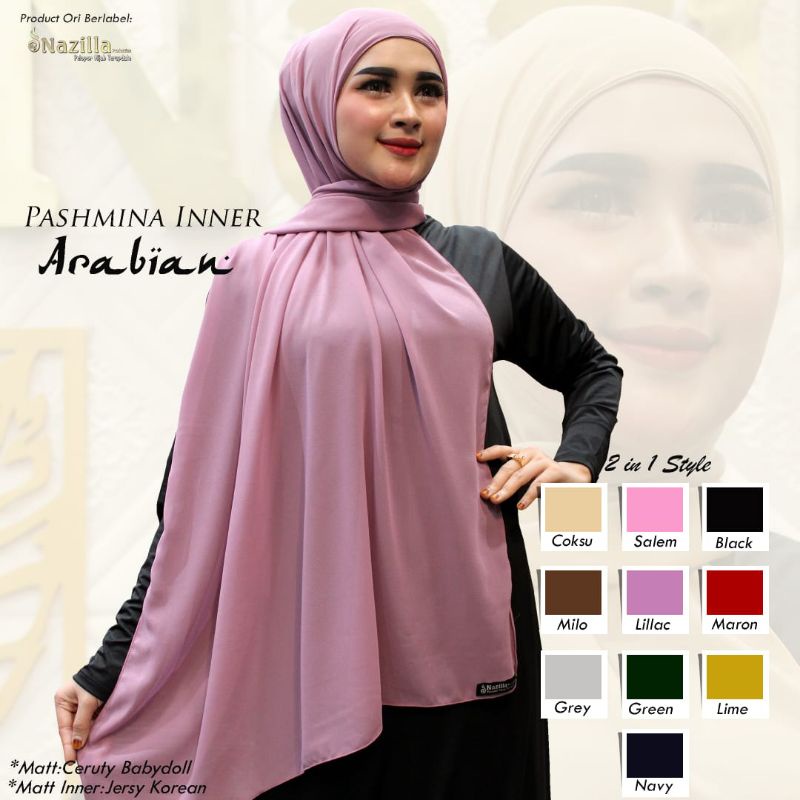 Jilbab Pashmina Instan Inner Arabian Ori Nazilla