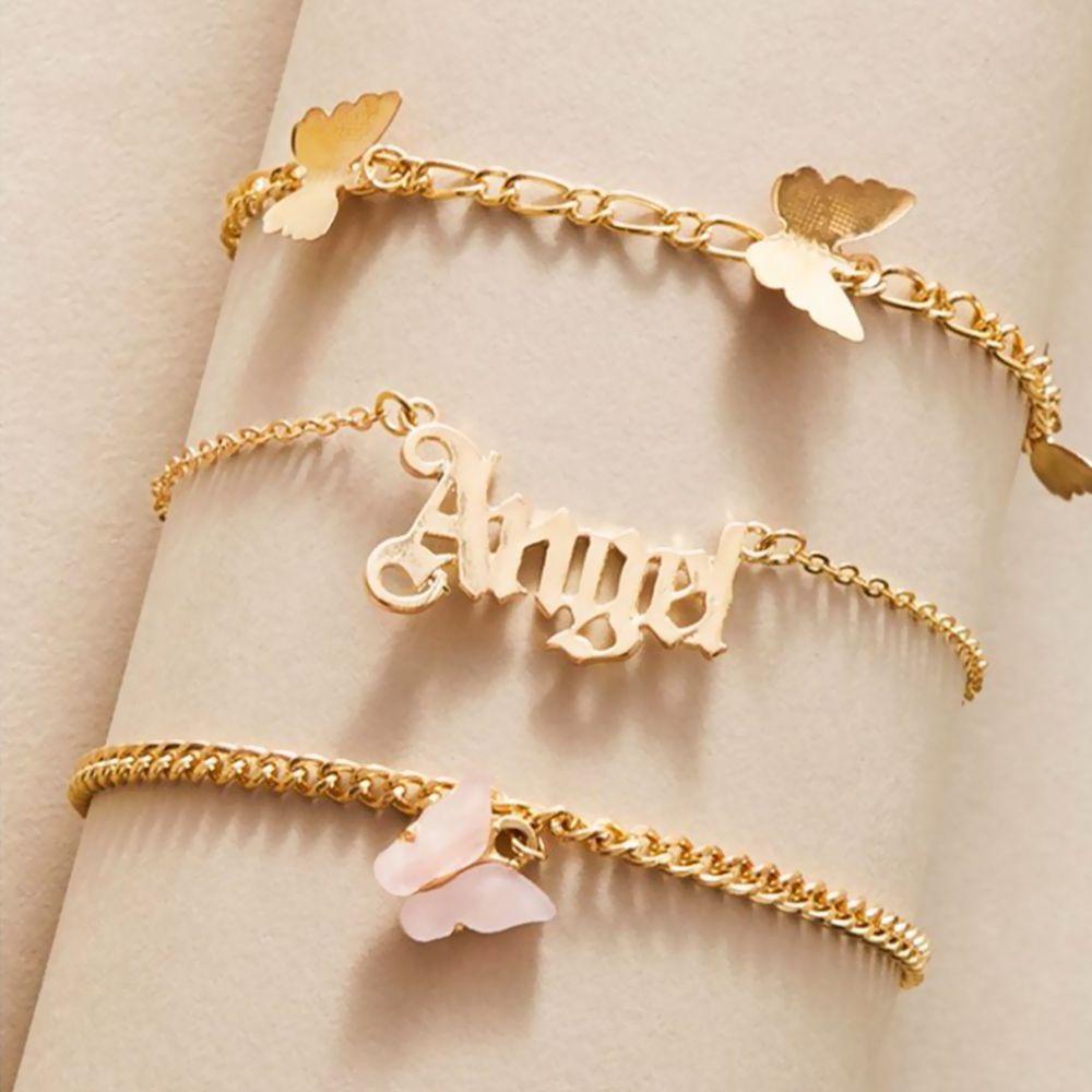 Lily Butterfly Anklets New Leg Foot Perhiasan Gelang Set