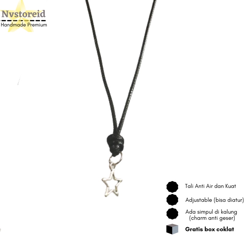 Kalung liontin bintang / Kalung Tali Pria wanita