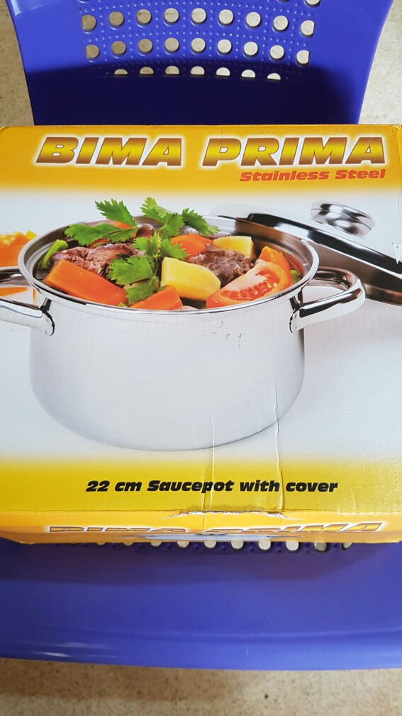 Panci Bima Prima Saucepot 16 Cm , 18 Cm, 20 Cm, 22 Cm , Dan 24 Cm Stainless Steel