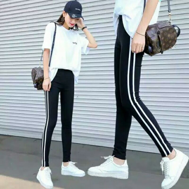 (BAYAR DI TEMPAT) CELANA LUNA SCUBA STRIP2/ Luna PENSIL/LEGGING SCUBA TERBARU TRENING CELANA MURAH