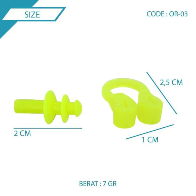 New Karet Ear Plug Renang Pelindung Hidung Telinga Saat Renang - Or-03