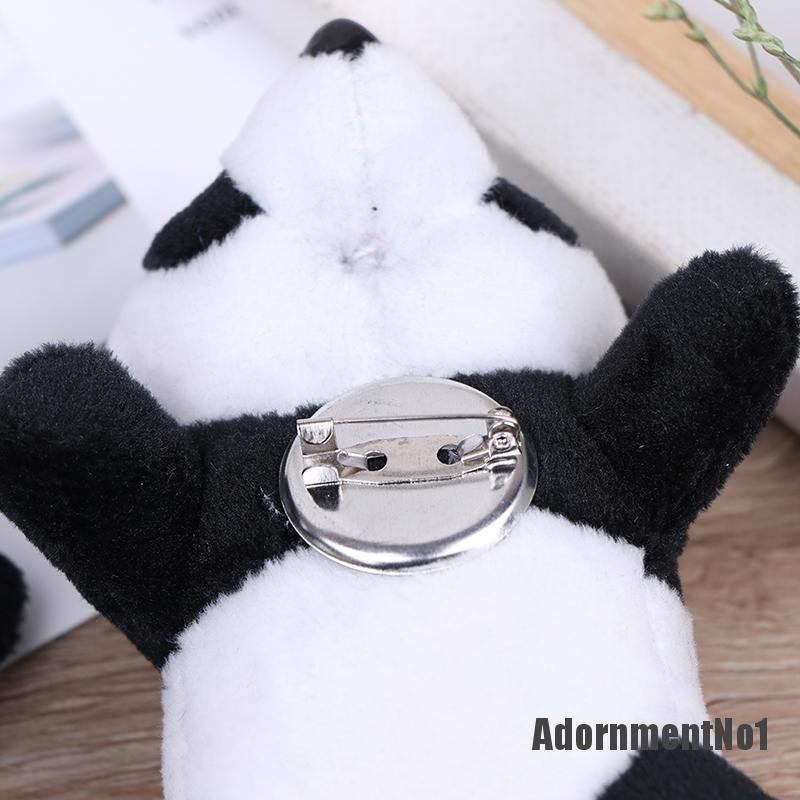 (Adornmentno1) Bros Pin Bentuk Panda Bahan Plush Untuk Wanita