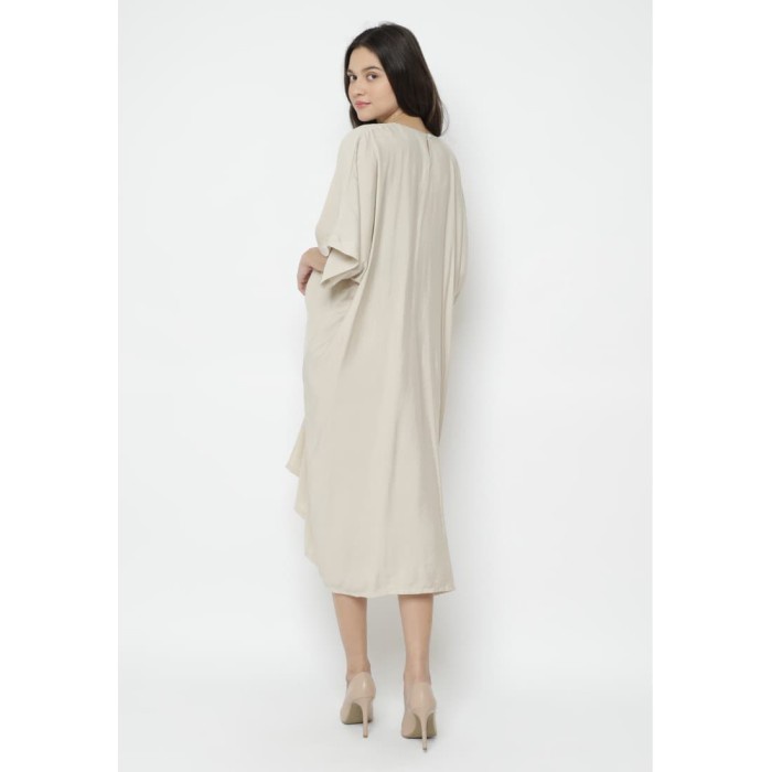 kaftan- veyl medina dress kaftan wanita bahan viscose warna cream - all size -kaftan.