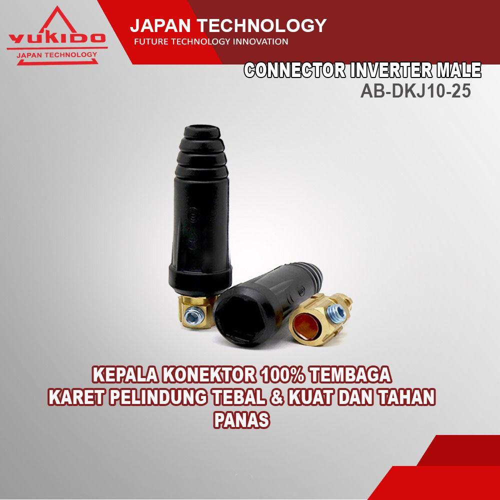 YUKIDO JAPAN Kabel Konektor Male Connector Las 10 - 25 mm bisa untuk semua merk Mesin Las TERLARIS DI BUMI