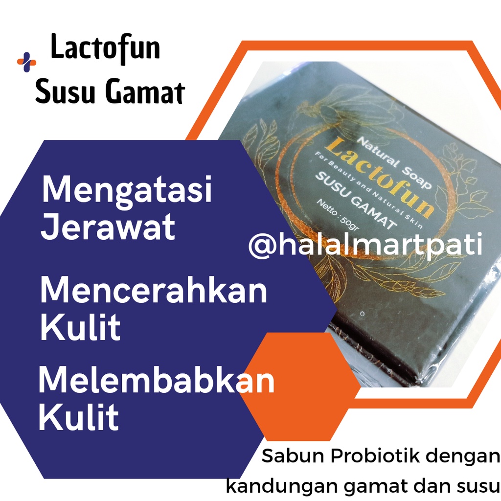 Natural Soap Lactofun Sabun Probiotik Susu Gamat Penghilang Jerawat Pencerah Pelembab Kulit Cuci Muka Wajah