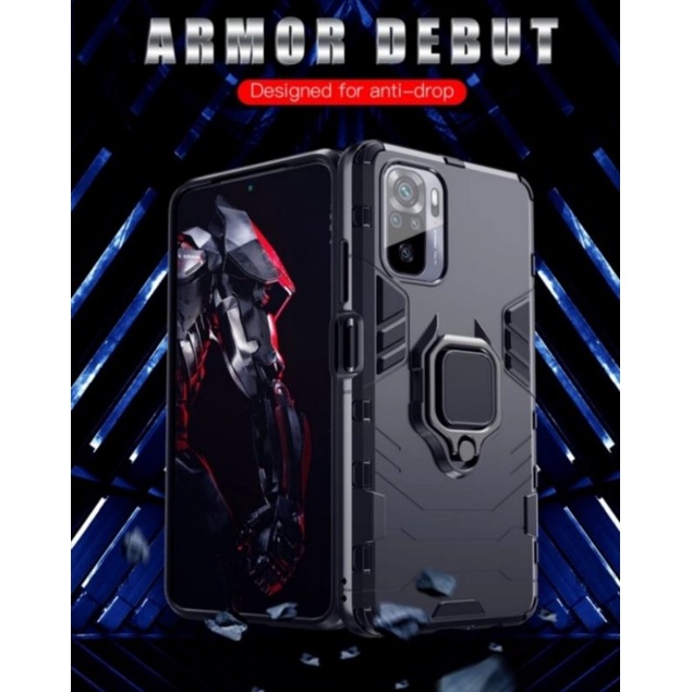 Redmi Note 10 / Note 10 Pro Hard Case Armor Panther Witth Ring Iron + Iring 360