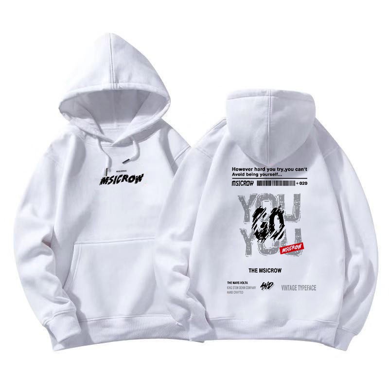 PROMO COD Hoodie Couple Pria Wanita Korean Oversize ins YOU Street fashion letters printing Crew neck hooded sweater Men and women couple hoodies