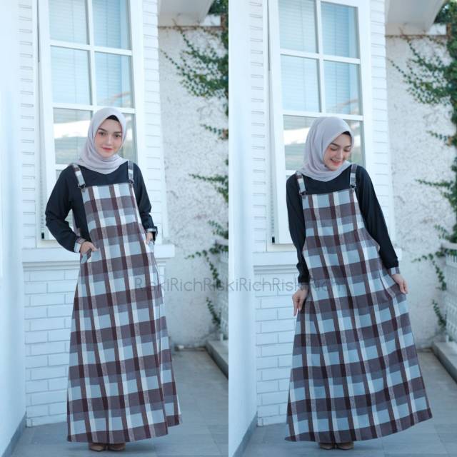 25+ Inspirasi Keren Baju Gamis Kodok Kotak Kotak