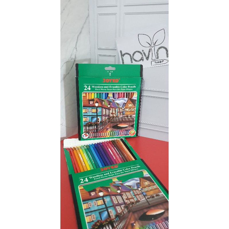 

pensil warna 24 warna bisa dihapus JOYKO CP-115/color pencil/woodless and erasable color pencils