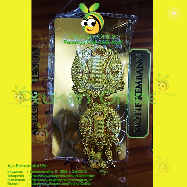 Bros Pintu Aceh Premium (Bulat) / Bros jilbab Kasturi Untai dua