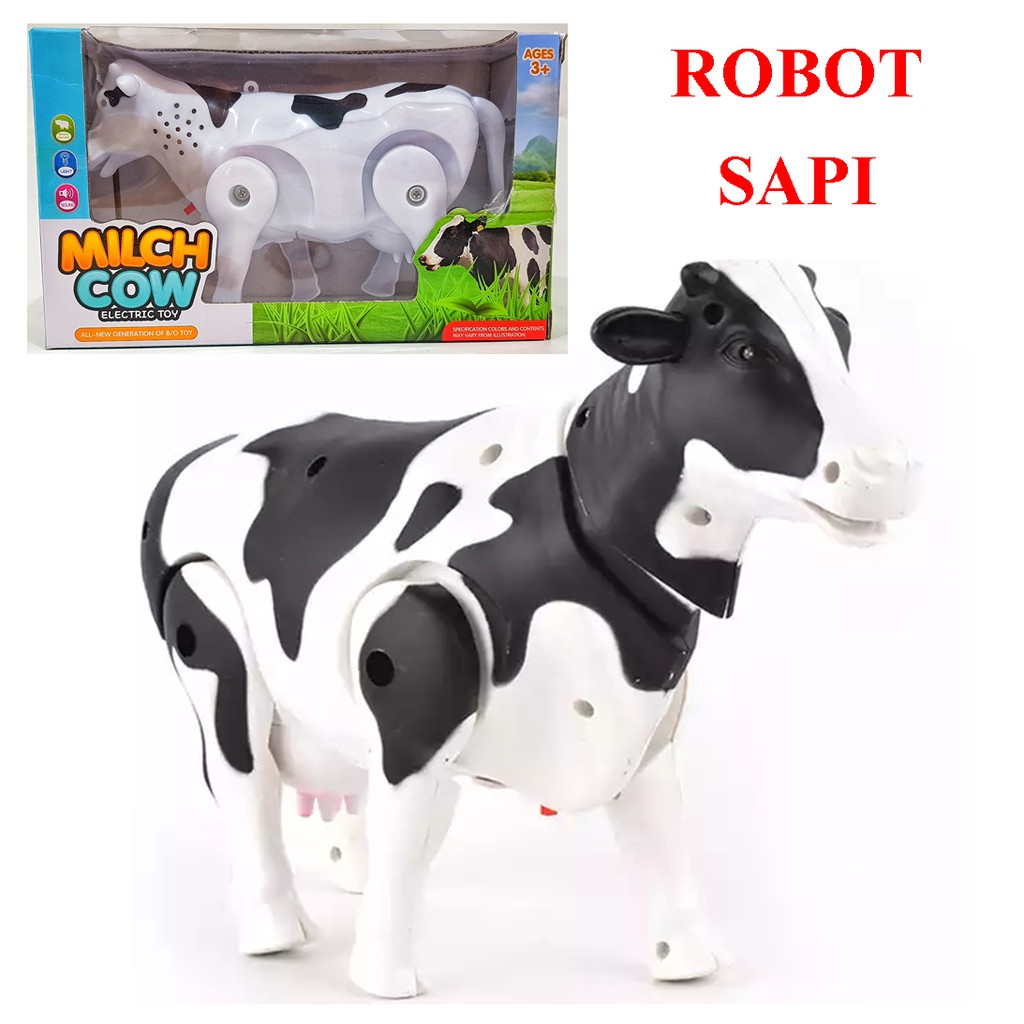 MAINANKEI MAINAN ANAK ROBOT SAPI BISA BERJALAN COW ROBOT MAINAN EDUKASI