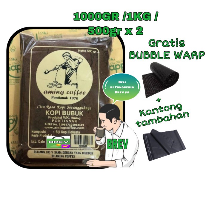 

KOPI AMING COFFEE KHAS PONTIANAK Berat 1KG / 500gr x2 bkgs khuntien