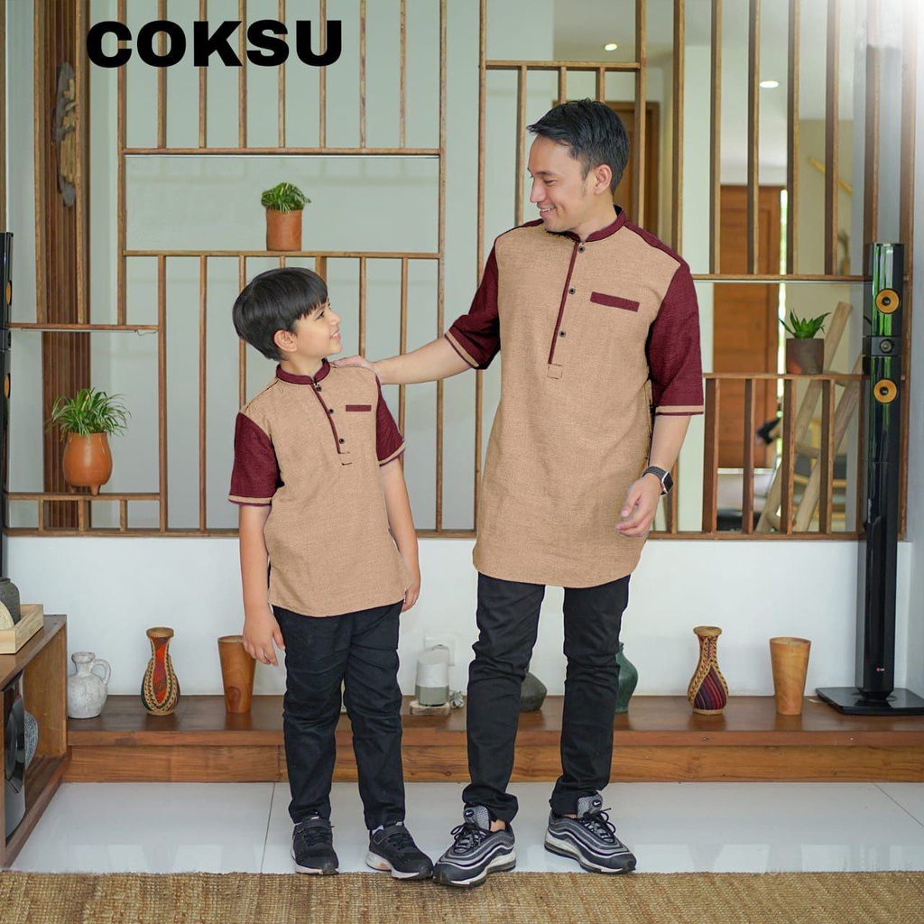 CP KOKO ATTAR AYAH ANAK FASHION COUPLE SEPASANG / BAJU MUSLIM ATASAN LENGAN PENDEK TERLARIS / TERBARU / BAJU LEBARAN