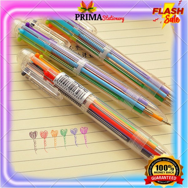 

COD Pulpen 6 Color in 1 Ballpoint Pen Office Pena 6 Warna Sekaligus Berwarna Murah seperti zebra hana